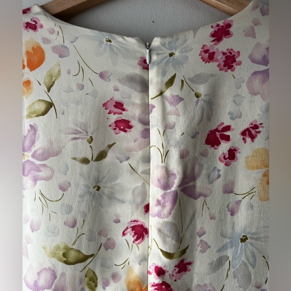 Vintage Talbots Silk Full Length Flower Dress - Picture 5 of 8